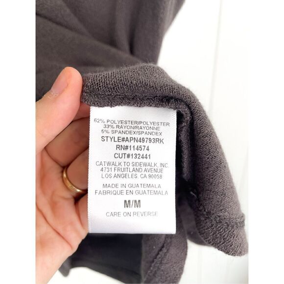 NWOT Pleione Womens V-Neck Short Sleeves Shirred Terry Cloth Textured Top M - Picture 6 of 8